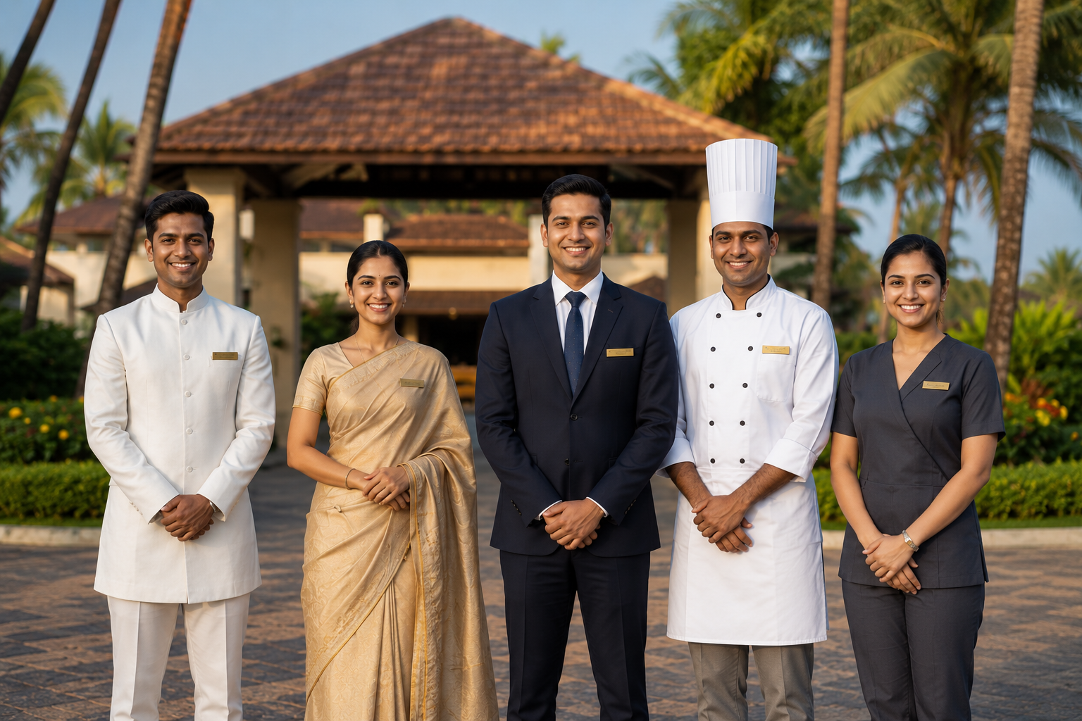 Kimayaa hospitality team — concierge, chef, and front-of-house staff